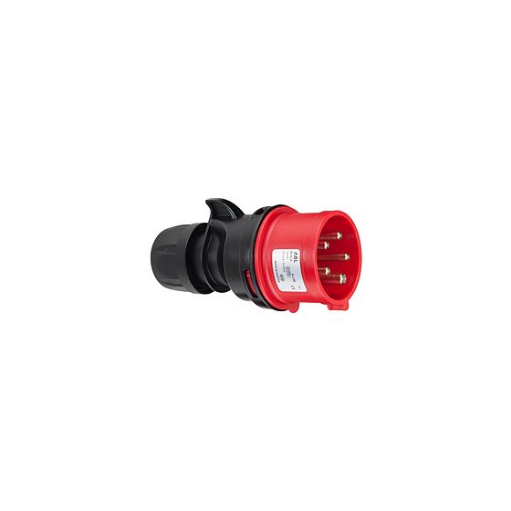 ABL CEE Stecker, 32A 400V 5-polig IP44 schraubenlos, Kunststoff, Rot/Grau