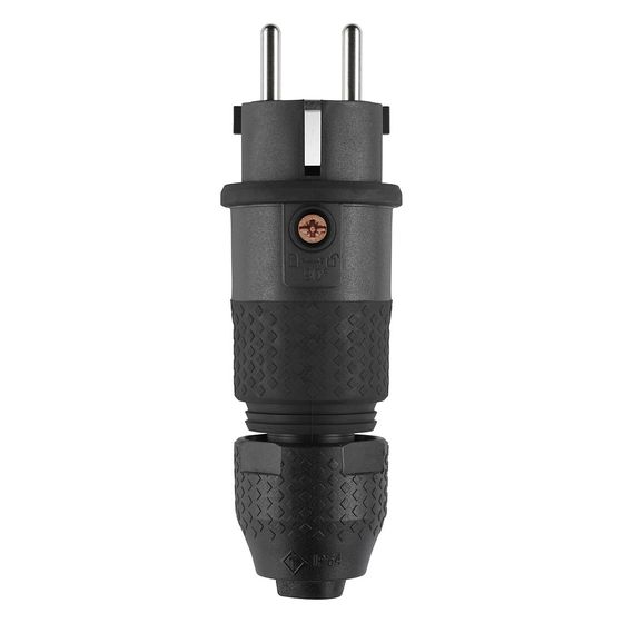 ABL Schutzkontakt-Stecker Professional 1530, 16A 250V IP54, Thermoplast, Schwarz