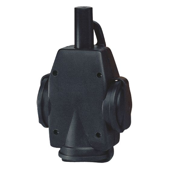 ABL Hängekupplung 3-fach, 16A 250V, Vollgummi, Schwarz