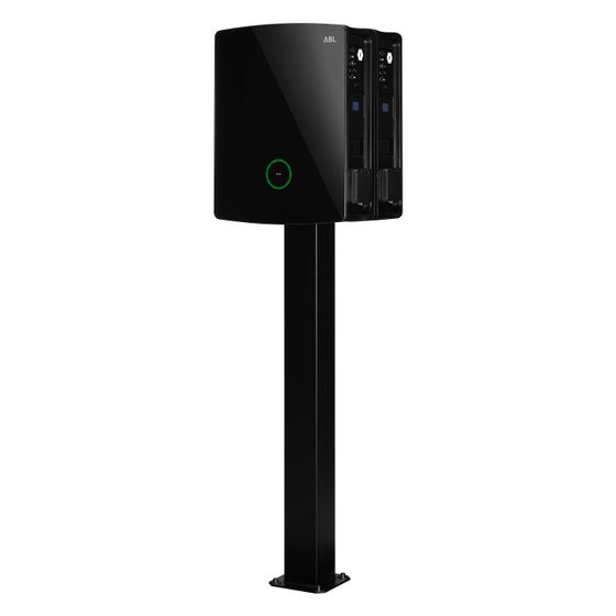 ABL Montagesäule POLE Slim, 1469x395x210mm, Stahl, Schwarz RAL 9011, 100000237
