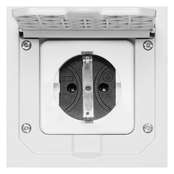 ABL Einbausteckdose BOWAcompact 1471460, 250V 16A IP41, Aluminium, Grau