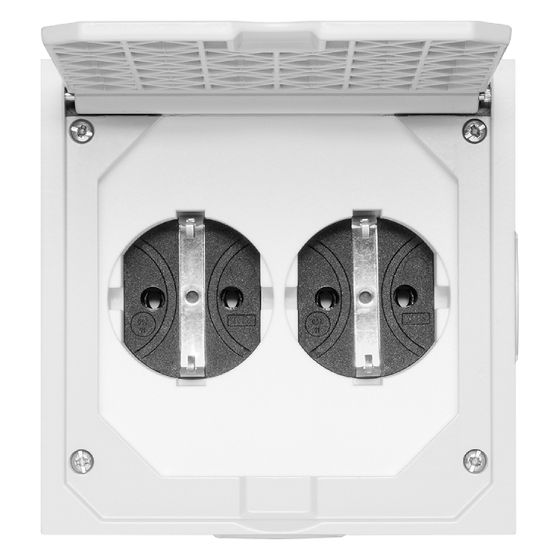 ABL Einbausteckdose BOWAcompact, 16A 250V, Aluminium, Grau
