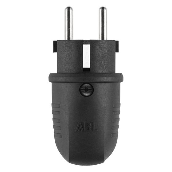 ABL Winkelstecker Original 1508, 16A 250V IP44, Gummi, Schwarz