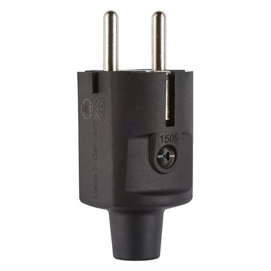 ABL Schutzkontakt-Stecker Compact 1505, 16A 250V IP20, Thermoplast, Schwarz