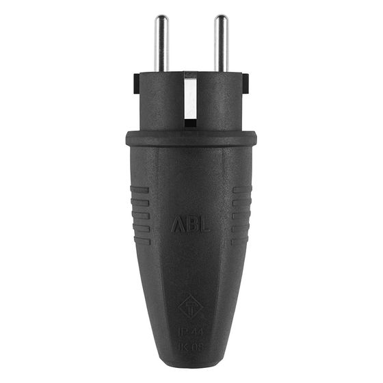 ABL Schutzkontakt-Stecker Original 1506, 250V 16A IP44, TPE, Schwarz, 100000039