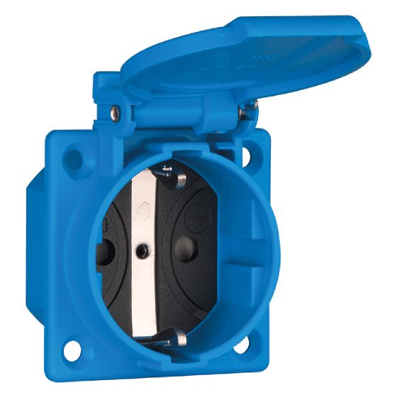 ABL Einbausteckdose 1662050, 250V 16A IP54 50x50mm, Kunststoff, Blau