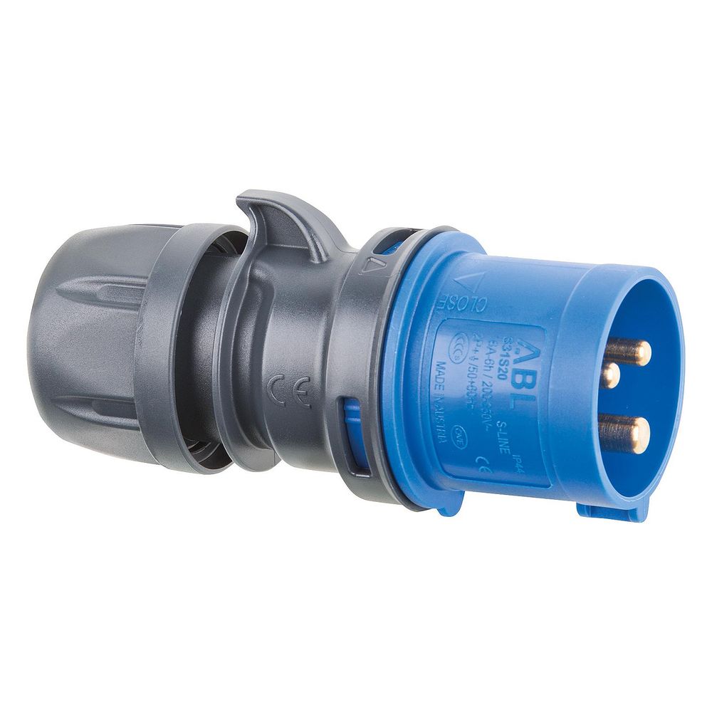 ABL CEE-Stecker, 16A 230V 3-polig IP44, Kunststoff, Blau/Grau... ABL-S31S20 4011721126357 (Abb. 2)