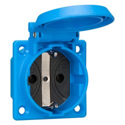 ABL Einbausteckdose, 250V 16A IP54 50x50mm, Thermoplast, Blau, 1661050... ABL-1661050 4011721158457 (Abb. 1)