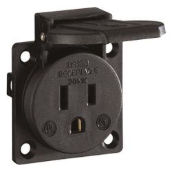 ABL Einbau-Steckdose NEMA 5-15, 125V, 15A, IP44, Kunststoff, Schwarz... ABL-UL12500 4011721049304 (Abb. 1)