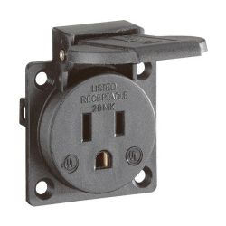 ABL Einbau-Steckdose NEMA 5-15, 125V, 15A, IP44, Kunststoff, Schwarz... ABL-UL12500 4011721049304 (Abb. 1)