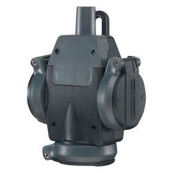 ABL Hängekupplung ULTRA 3-fach, 250V 16A IP54, Vollgummi, Schwarz... ABL-1173503 4011721161921 (Abb. 1)