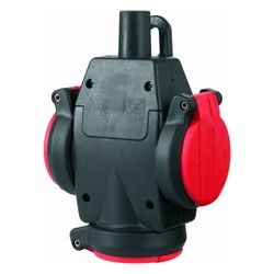 ABL Dreifach-Hängekupplung ULTRA 1173543, 250V 16A IP54, Vollgummi, Rot/Schwarz... ABL-1173543 4011721161945 (Abb. 1)