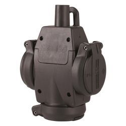 ABL Hängekupplung ULTRA 3-fach, 250V 16A IP54, Vollgummi, Schwarz... ABL-1173503 4011721161921 (Abb. 1)