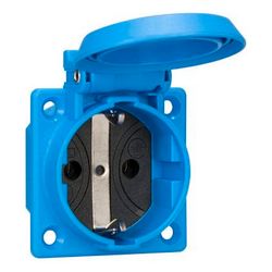 ABL Einbausteckdose, 250V 16A IP54 50x50mm, Thermoplast, Blau, 1661050... ABL-1661050 4011721158457 (Abb. 1)