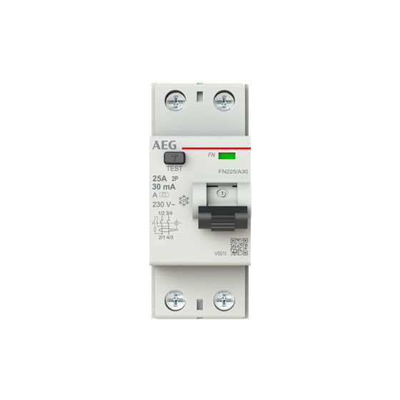 AEG FI-Schalter FN225/A30, 2P Typ A 25A 30mA 2TLE, 2CSF702156R1250