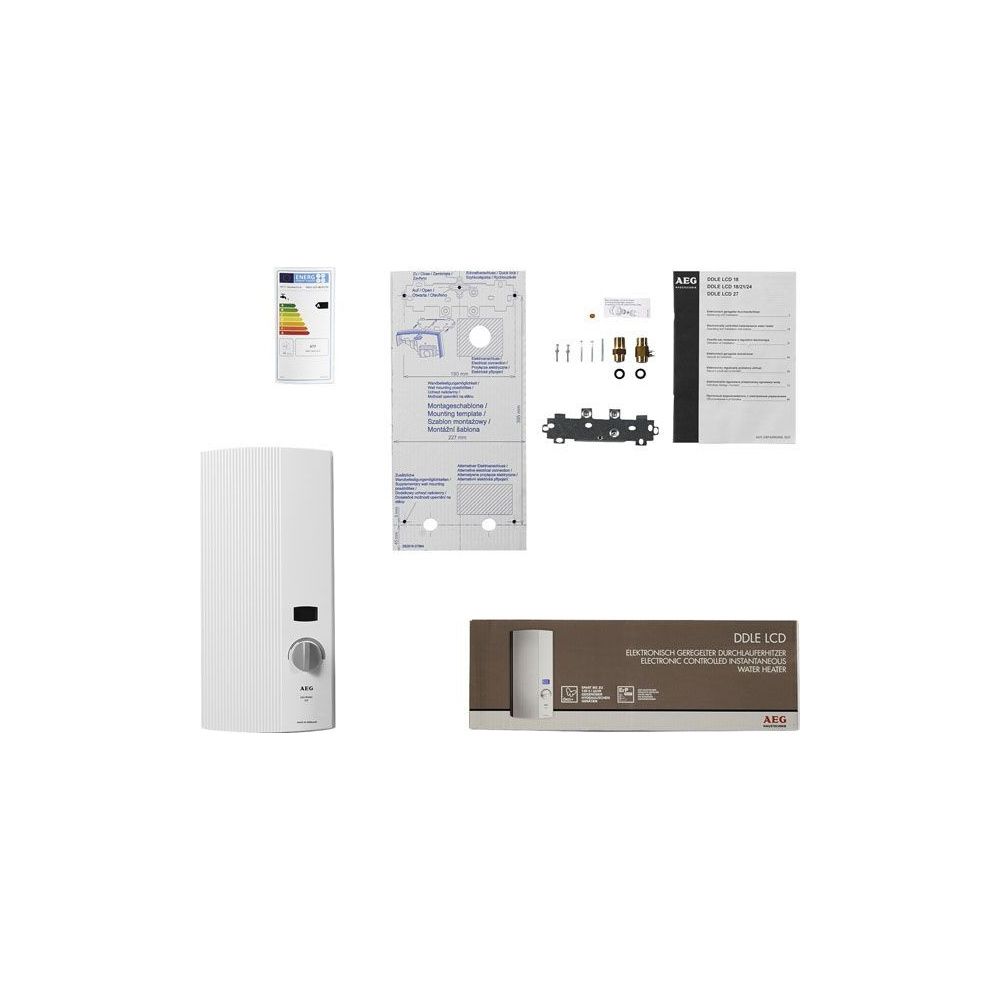 AEG elektronischer Durchlauferhitzer DDLE LCD 18/21/24, 18kW, 10 bar, Kunststoff... AEG-222394 4041056022789 (Abb. 2)