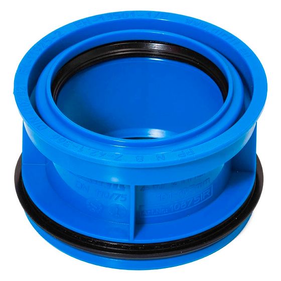 Airfit Abwasser-Innen-Reduzierstück, DN 110/75, für dickwandige Rohre, PP, Blau, 10875IR