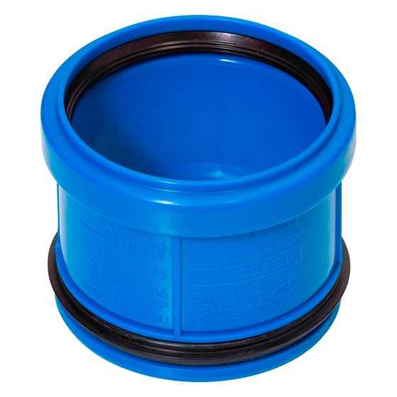 Airfit Abwasser-Innen-Reduzierstück, DN 90/75, für dickwandige Rohre, PP, Blau, 10975IR
