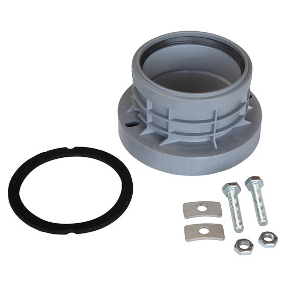 Airfit Flansch-Adapter DN 110/110, Lochabstand 125-143mm, PP, Grau, 119110FA