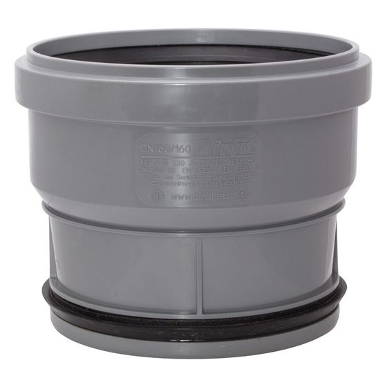 Airfit Steckmuffe DN 160/160, 180mm, PP, Grau, 160160S