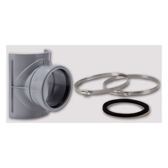 Airfit Sattel-Abzweig DN 125/90, PP, Grau, 28129SA