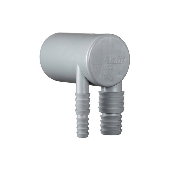 Airfit Doppel-Anschlusswinkel DN 40, 8,1-11,8mm / 14,5-20,3mm, PP, 50042WTW