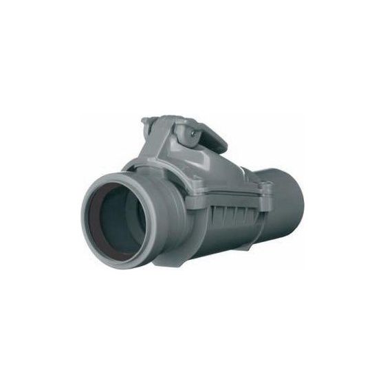 Airfit Rückstauklappe, DN 50, PP, für waagerechte Montage, Grau, 50050GRK