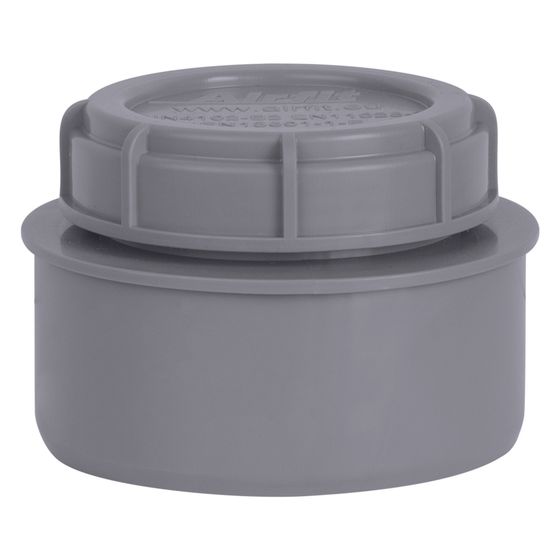 Airfit Endstopfen DN 75, PP, mit Schraubverschlusskappe, Grau, 51075ES