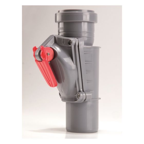 Airfit Rückstauverschluss, DN 110, PP, für senkrechte Montage, Grau, 58110RKS