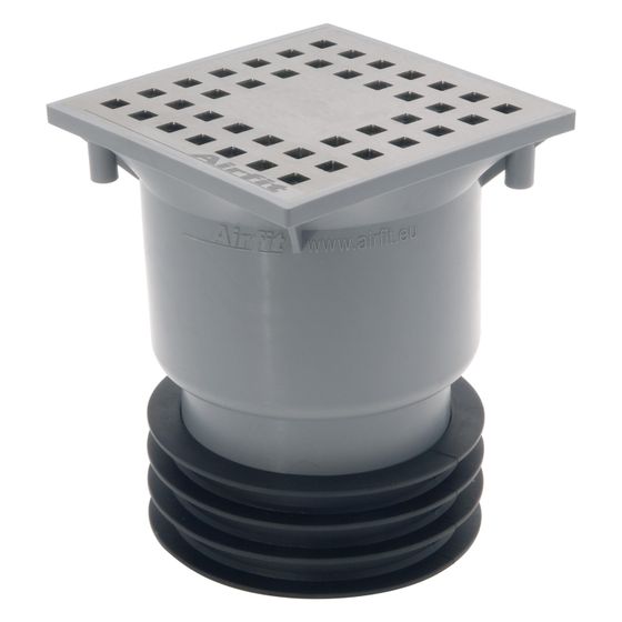 Airfit Bodenablauf Profi, DN 50/90/110, PP, Rost aufliegend, Grau, 60200BA