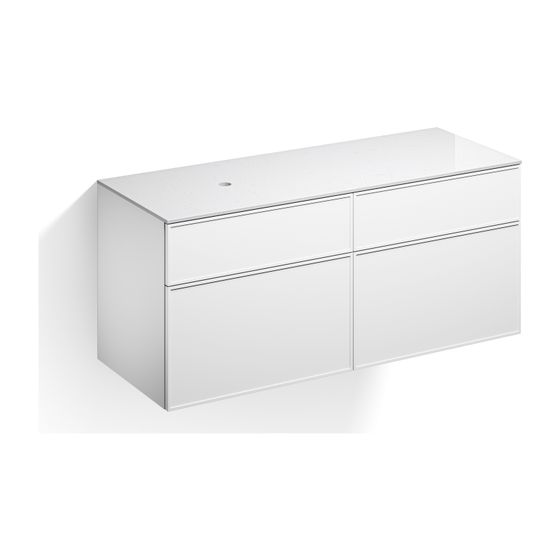 Alape Möbelmodul Arkta 6019137 1400x600 Carrara/Weiß