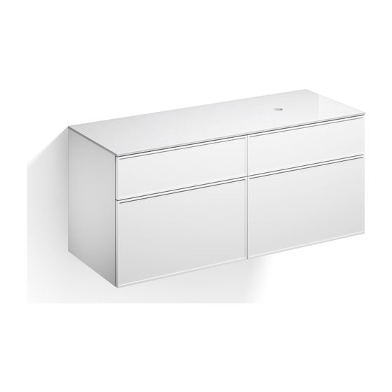 Alape Möbelmodul Arkta 6019157 1400x600 Carrara/Weiß