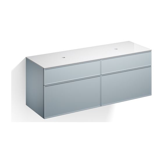 Alape Möbelmodul Arkta 6021177 1600x600 Carrara/Türkisgrau