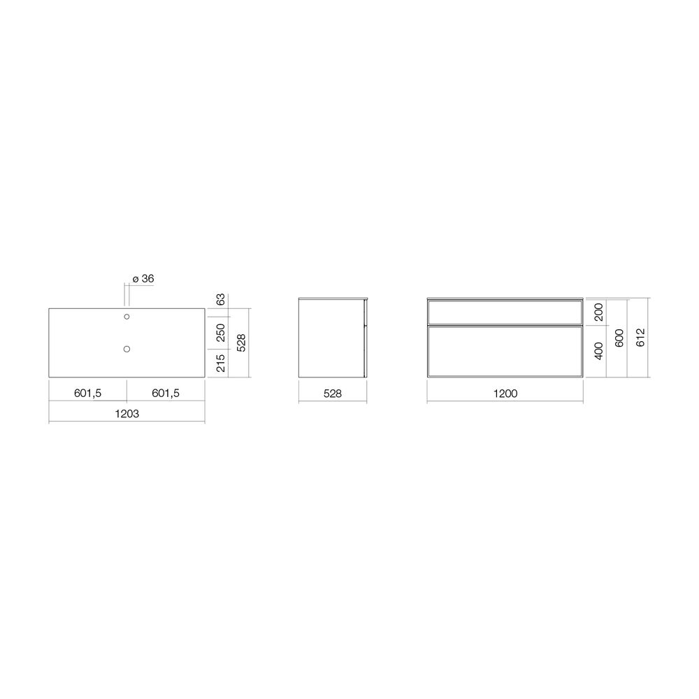 Alape Möbelmodul Arkta 6015107 1200x600 Carrara/Türkisgrau... ALAPE-6015107253 4024718693633 (Abb. 2)