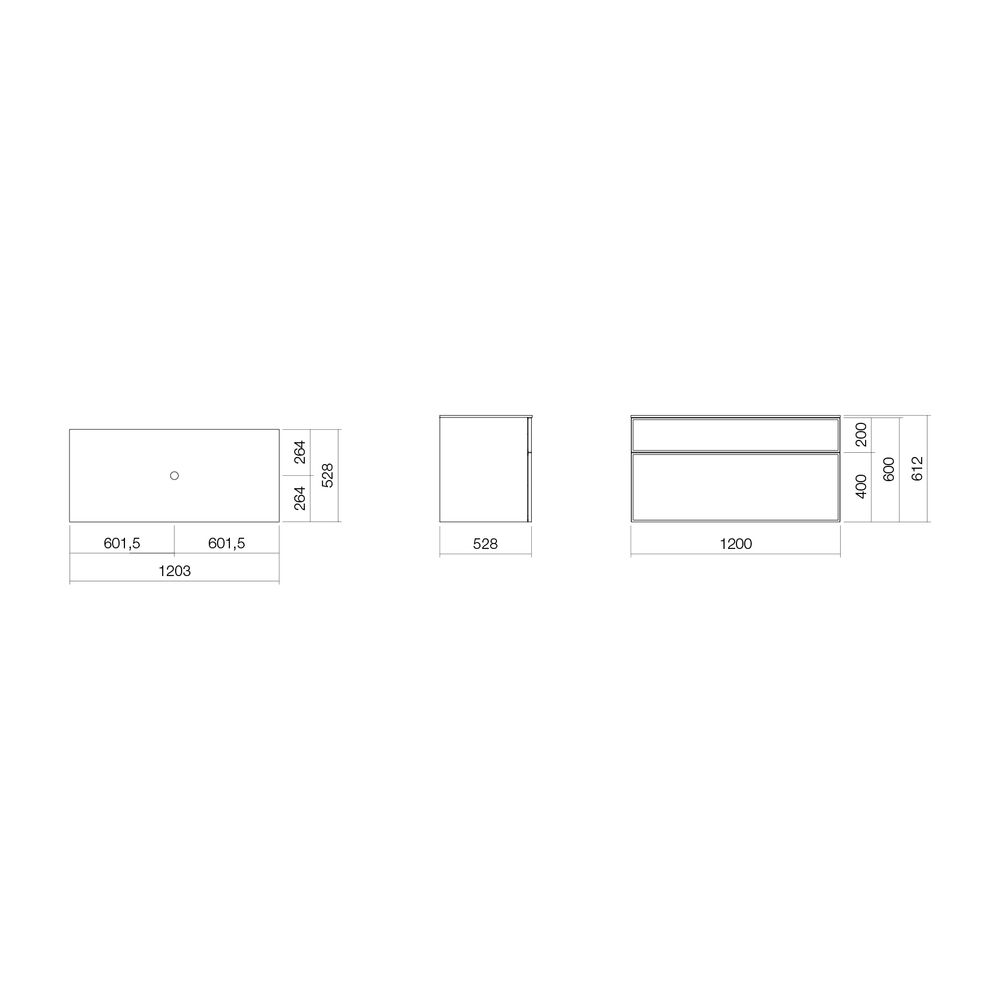 Alape Möbelmodul Arkta 6015117 1200x600 Snow/Quarzgrau... ALAPE-6015117352 4024718693923 (Abb. 2)