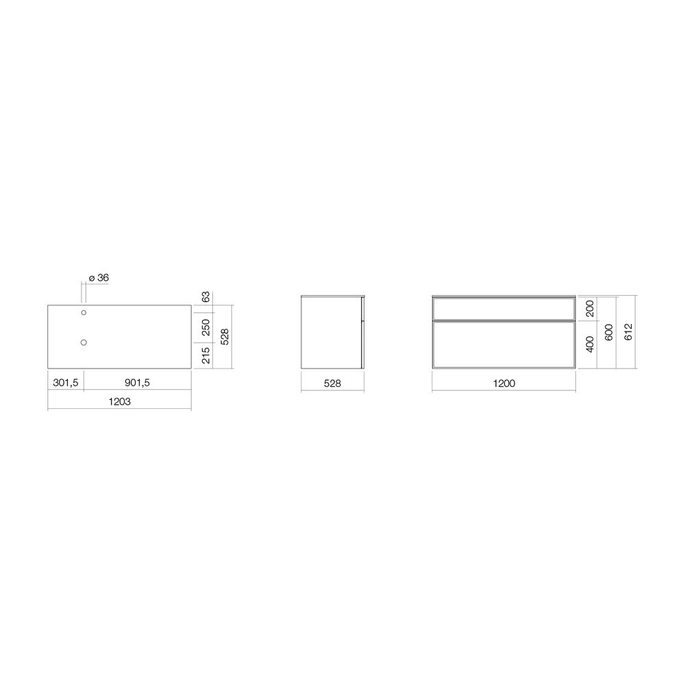 Alape Möbelmodul Arkta 6015127 1200x600 Carrara/Seidengrau... ALAPE-6015127254 4024718694142 (Abb. 2)