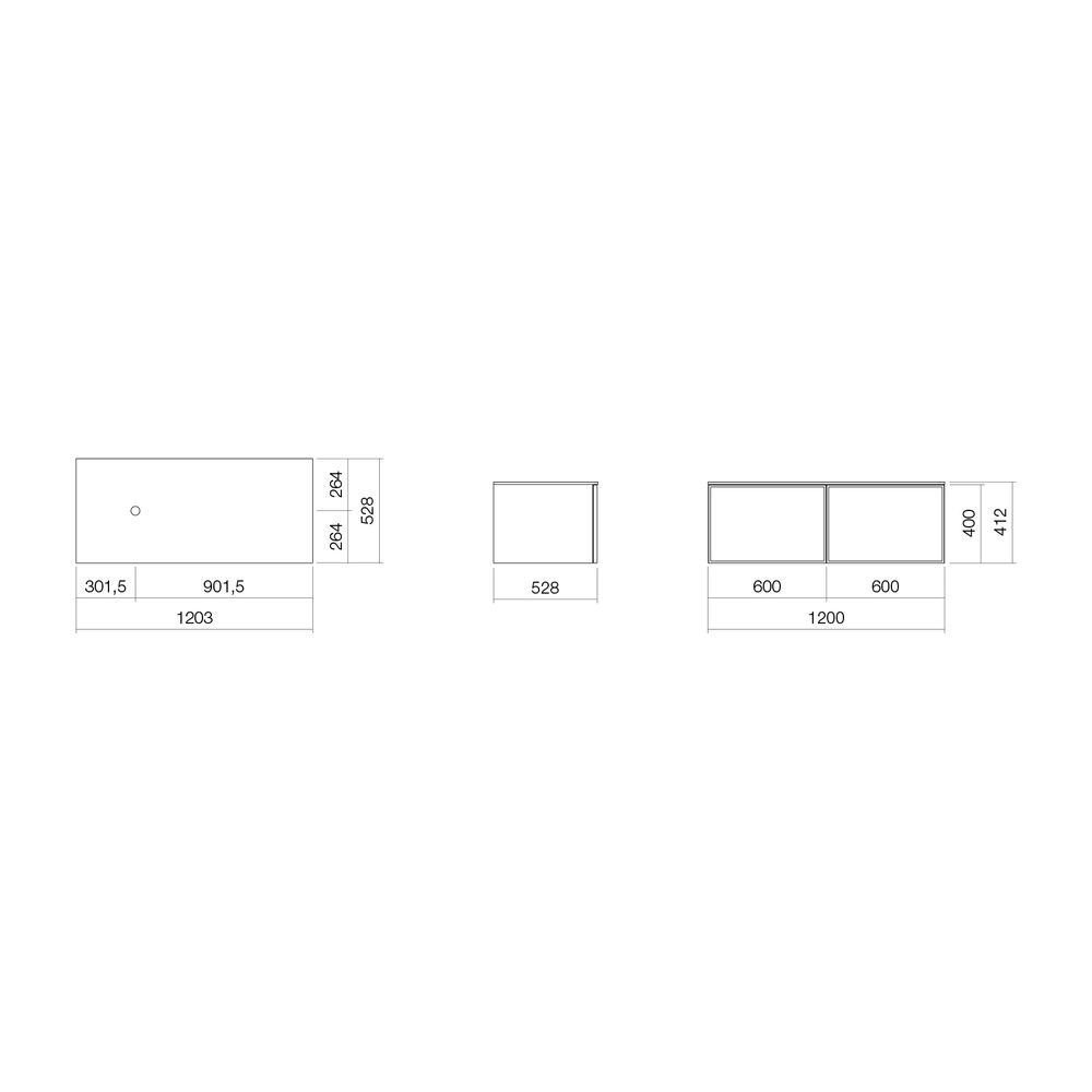 Alape Möbelmodul Arkta 6016137 1200x400 Weiß/Seidengrau... ALAPE-6016137154 4024718695330 (Abb. 2)