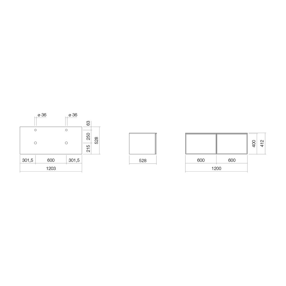 Alape Möbelmodul Arkta 6016167 1200x400 Neolith Silk/Quarzgrau... ALAPE-6016167552 4024718696269 (Abb. 2)