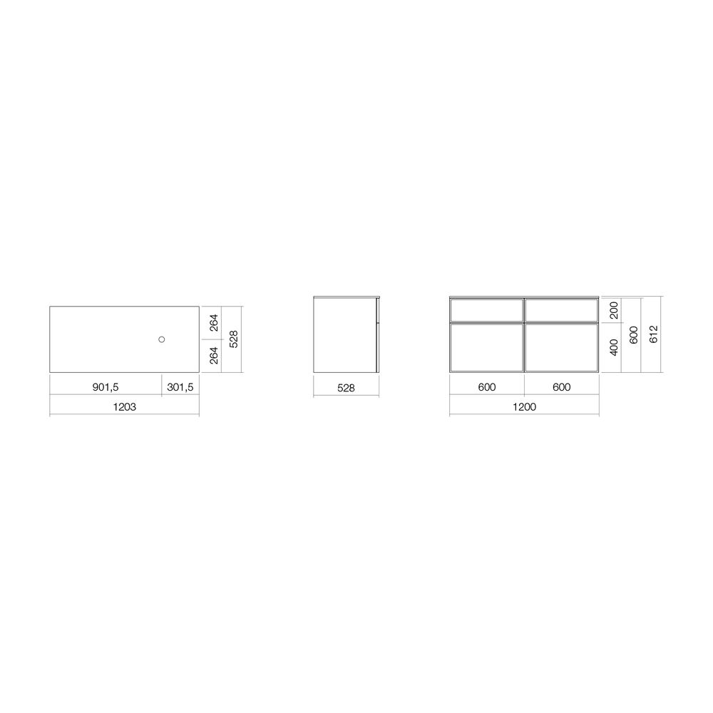 Alape Möbelmodul Arkta 6017157 1200x600 Weiß/Eiche... ALAPE-6017157155 4024718697334 (Abb. 2)