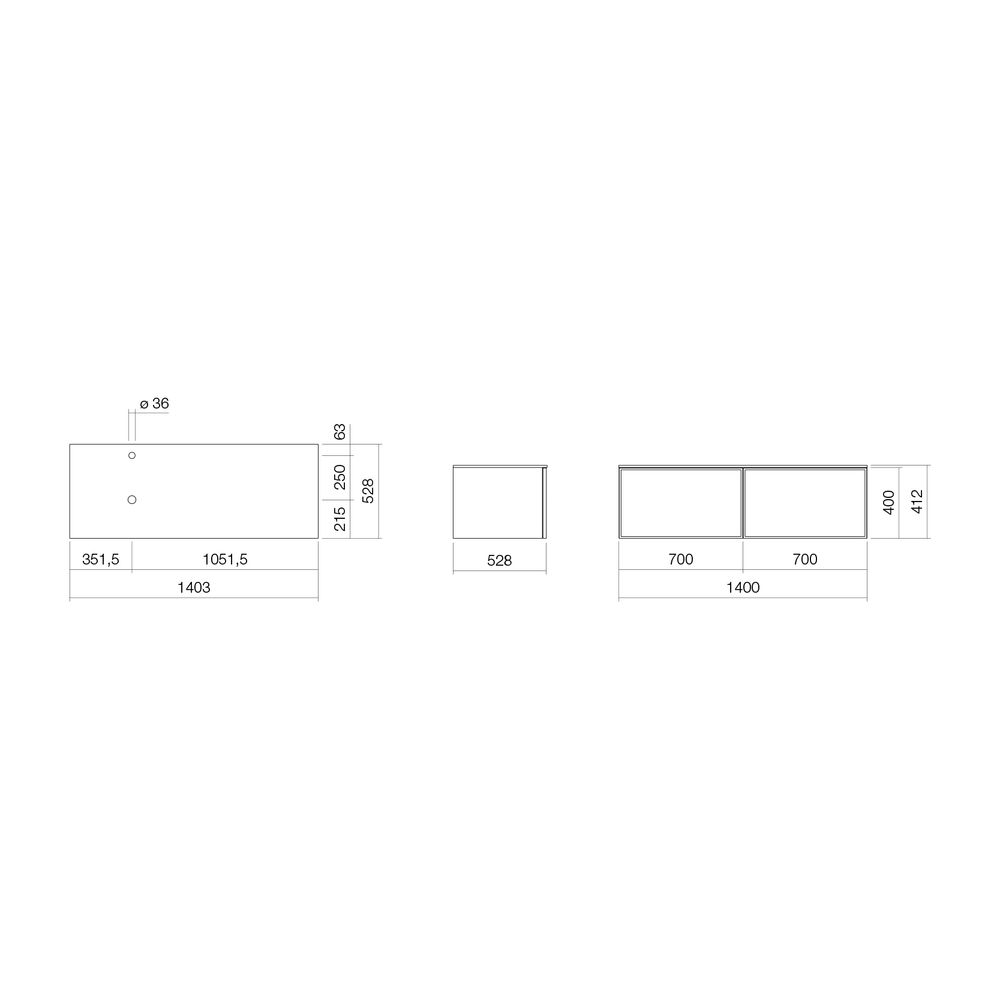 Alape Möbelmodul Arkta 6018127 1400x400 NY Silk/Quarzgrau... ALAPE-6018127452 4024718698195 (Abb. 2)