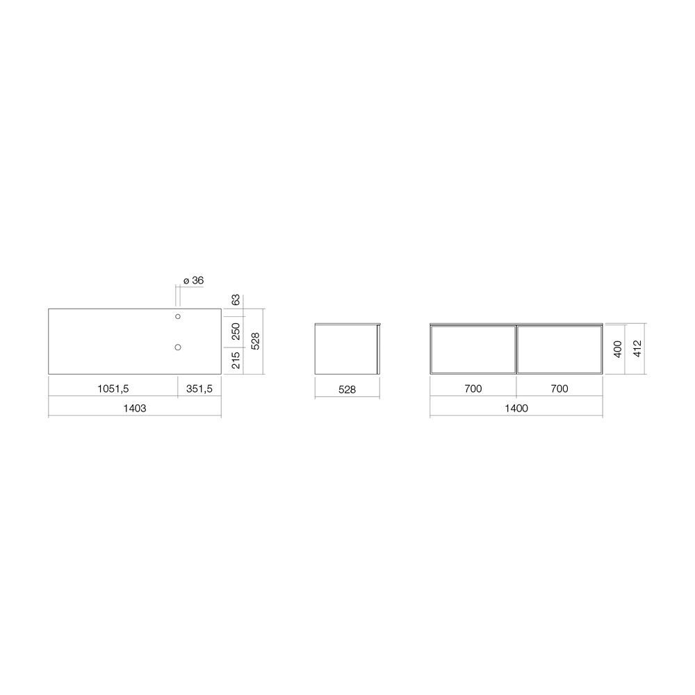 Alape Möbelmodul Arkta 6018147 1400x400 NY Silk/Türkisgrau... ALAPE-6018147453 4024718698744 (Abb. 2)