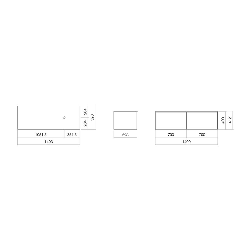 Alape Möbelmodul Arkta 6018157 1400x400 Weiß/Quarzgrau... ALAPE-6018157152 4024718698836 (Abb. 2)