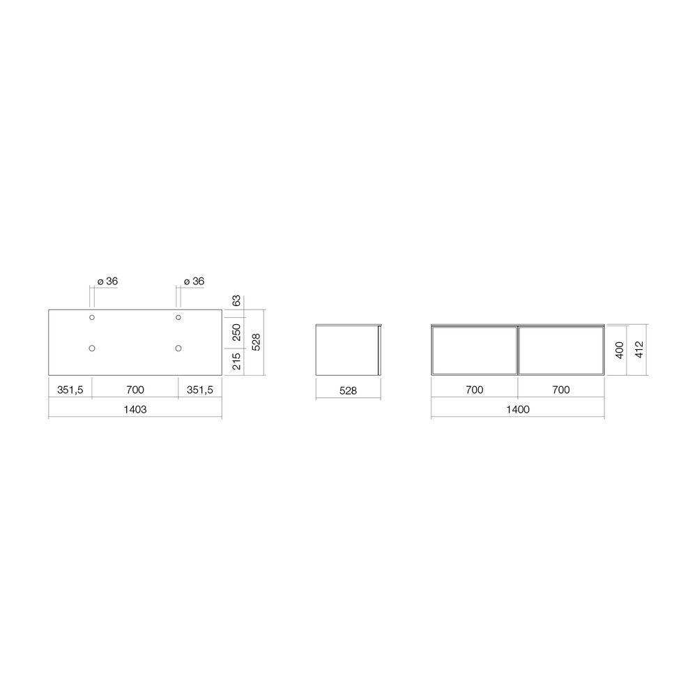 Alape Möbelmodul Arkta 6018167 1400x400 NY Silk/Quarzgrau... ALAPE-6018167452 4024718699239 (Abb. 2)