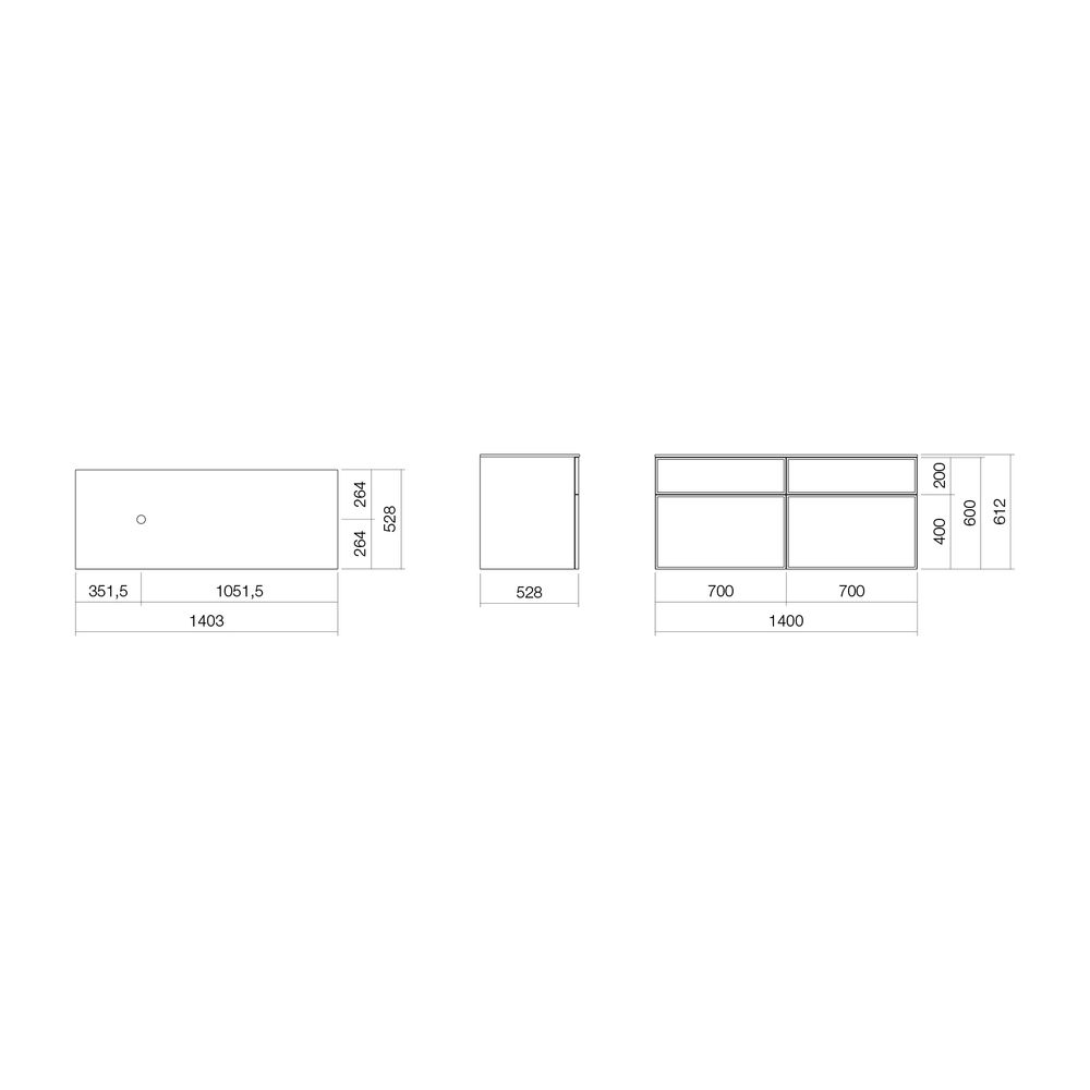 Alape Möbelmodul Arkta 6019137 1400x600 NY Silk/Quarzgrau... ALAPE-6019137452 4024718699970 (Abb. 2)