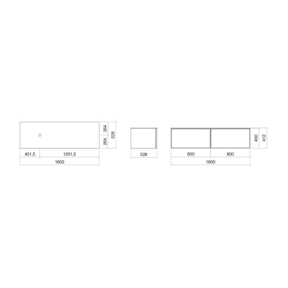 Alape Möbelmodul Arkta 6020137 1600x400 Weiß/Türkisgrau... ALAPE-6020137153 4024718701321 (Abb. 2)