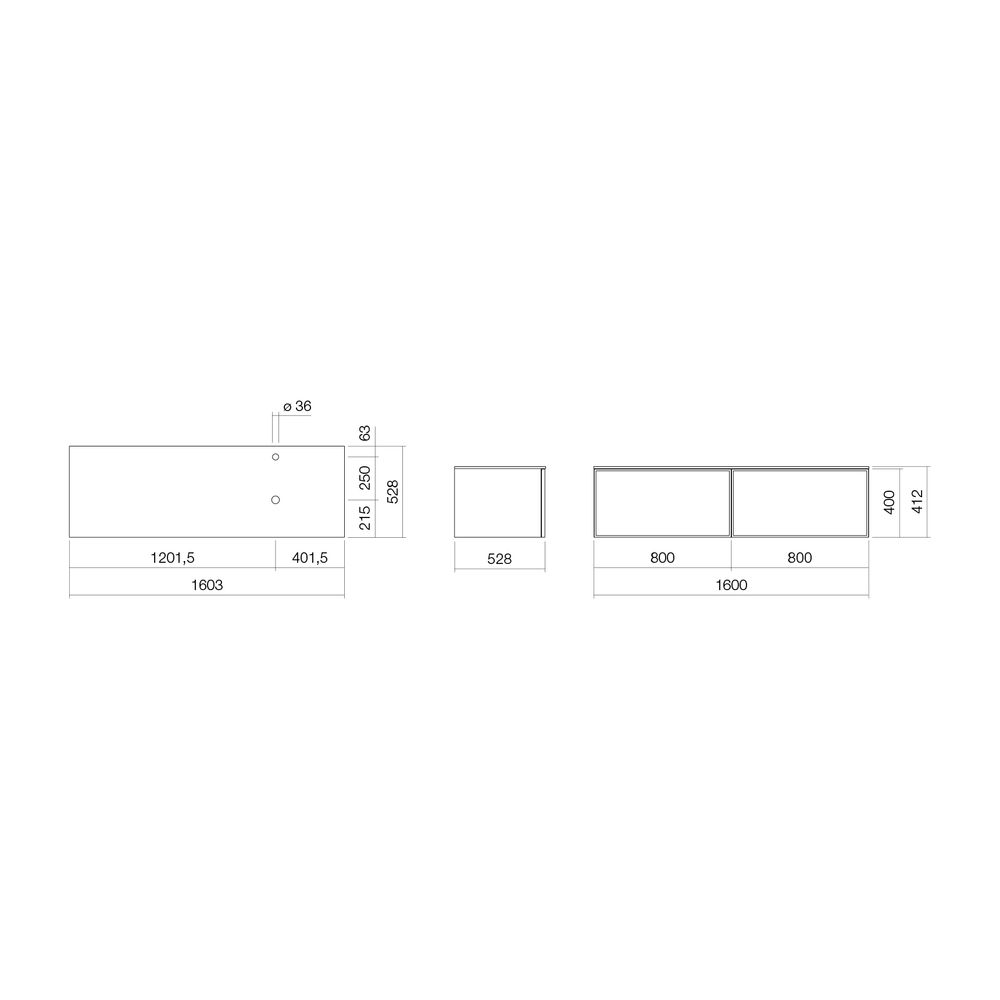 Alape Möbelmodul Arkta 6020147 1600x400 Carrara/Weiß... ALAPE-6020147251 4024718701604 (Abb. 2)