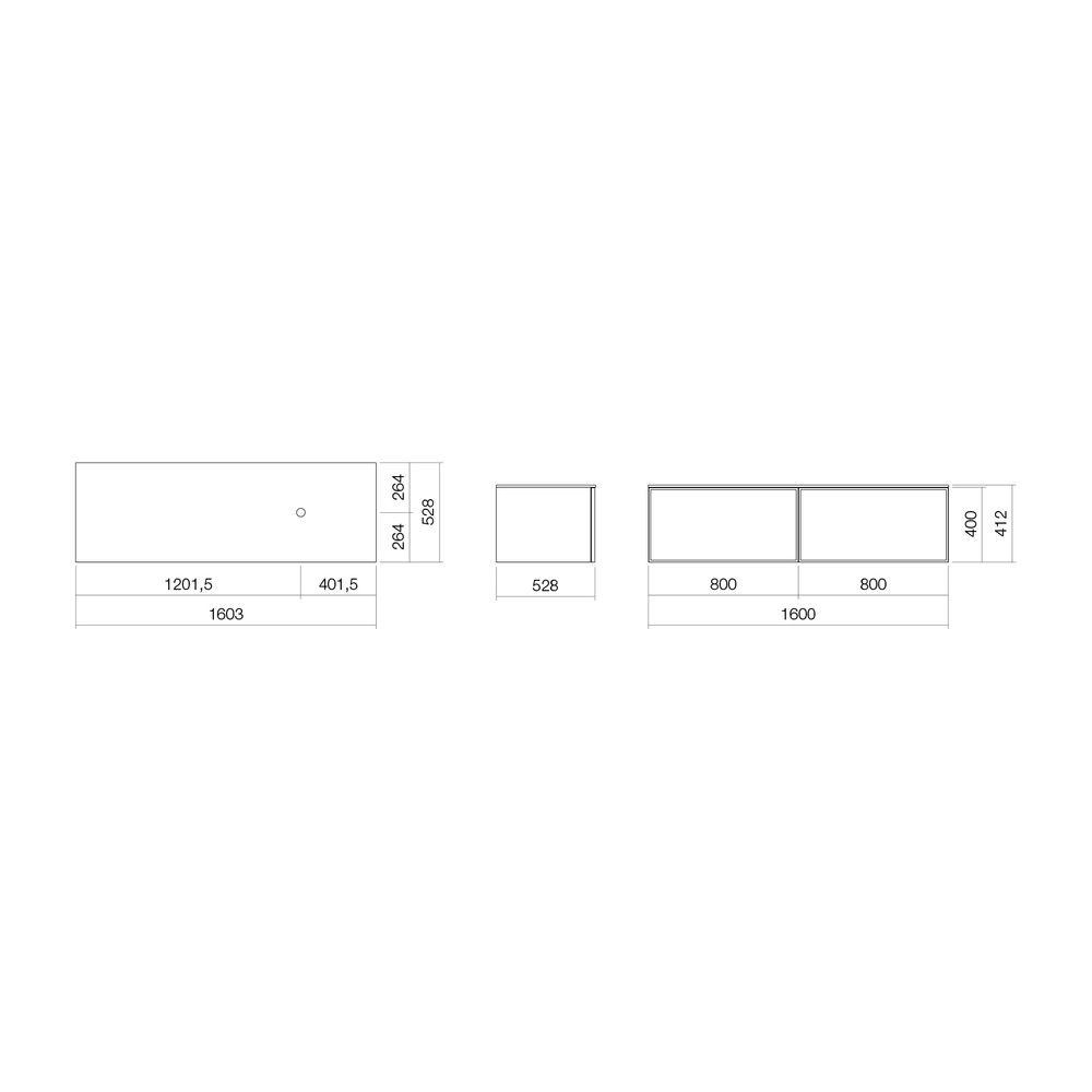 Alape Möbelmodul Arkta 6020157 1600x400 Carrara/Türkisgrau... ALAPE-6020157253 4024718701871 (Abb. 2)