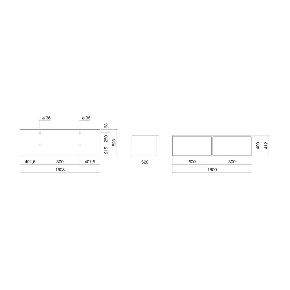 Alape Möbelmodul Arkta 6020167 1600x400 Weiß/Quarzgrau... ALAPE-6020167152 4024718702069 (Abb. 2)