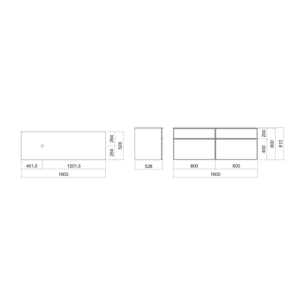 Alape Möbelmodul Arkta 6021137 1600x600 Neolith Silk/Seidengrau... ALAPE-6021137554 4024718703028 (Abb. 2)