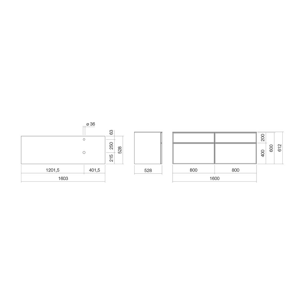 Alape Möbelmodul Arkta 6021147 1600x600 NY Silk/Seidengrau... ALAPE-6021147454 4024718703226 (Abb. 2)